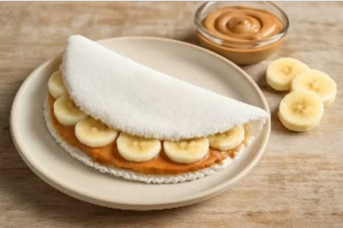 Tapioca Funcional com Pasta de Amendoim