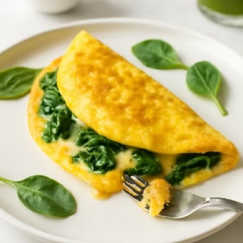 Omelete de Espinafre e Queijo